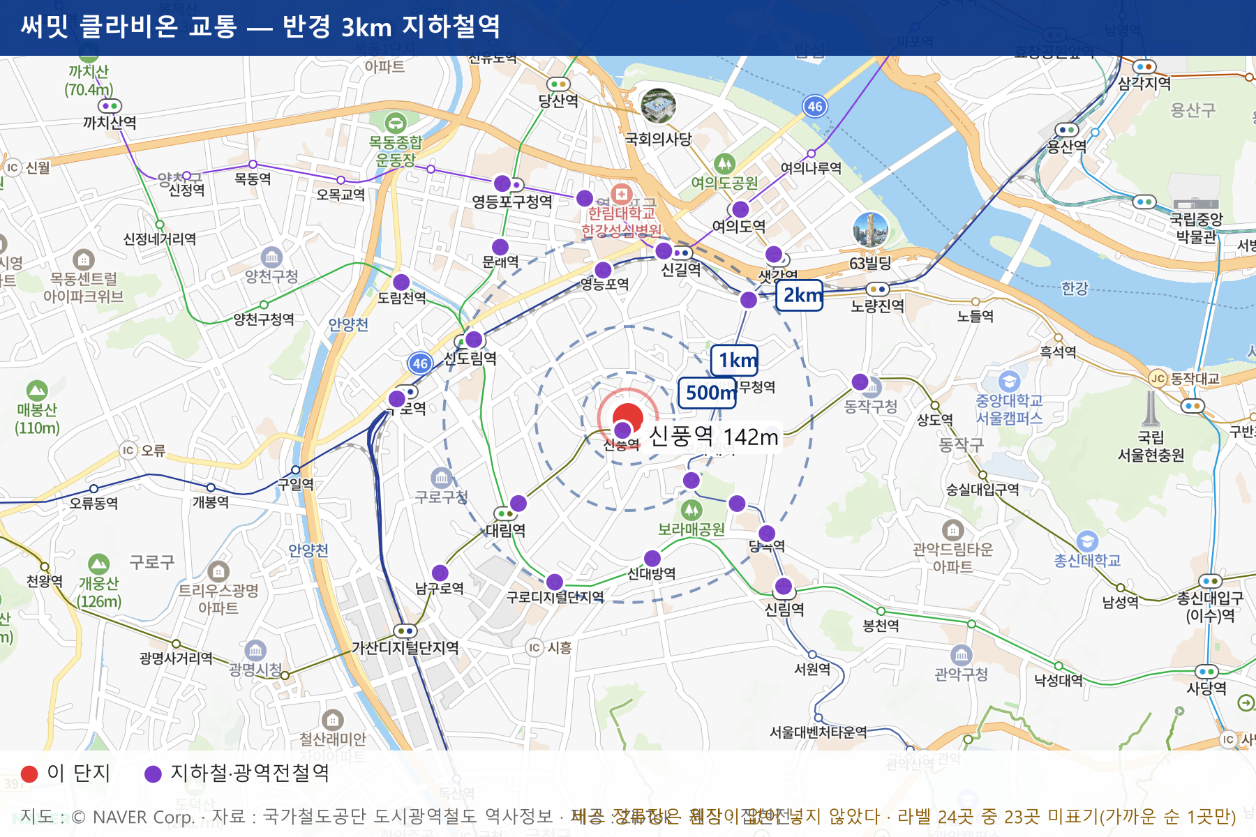 써밋 클라비온 교통 지도