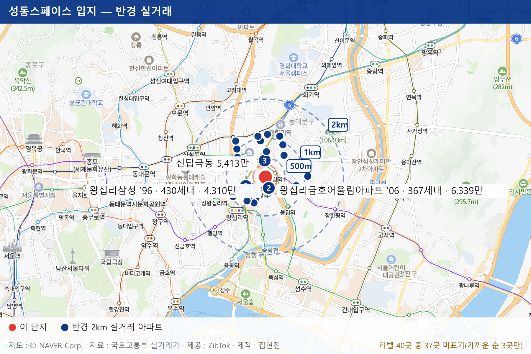 성동스페이스 입지 지도