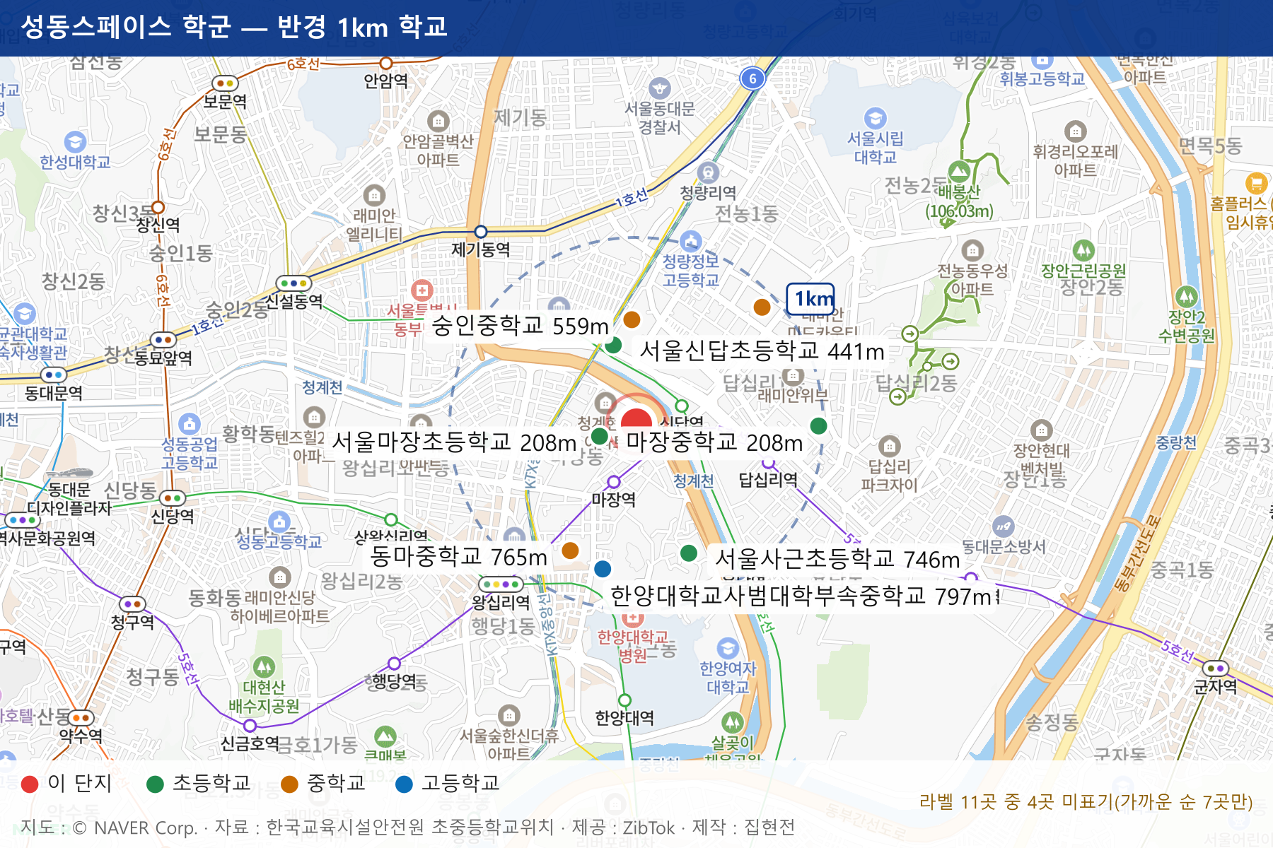 성동스페이스 학군 지도