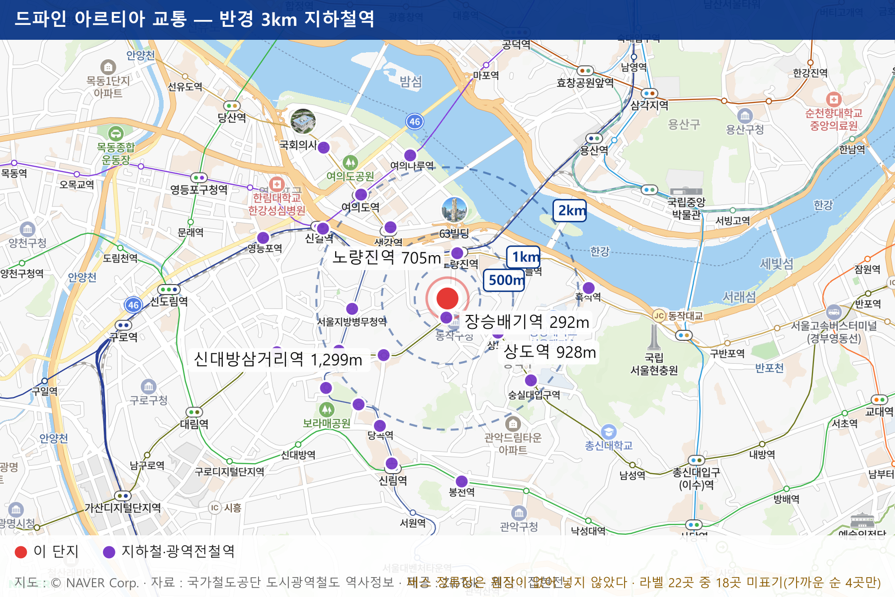 드파인 아르티아 교통 지도