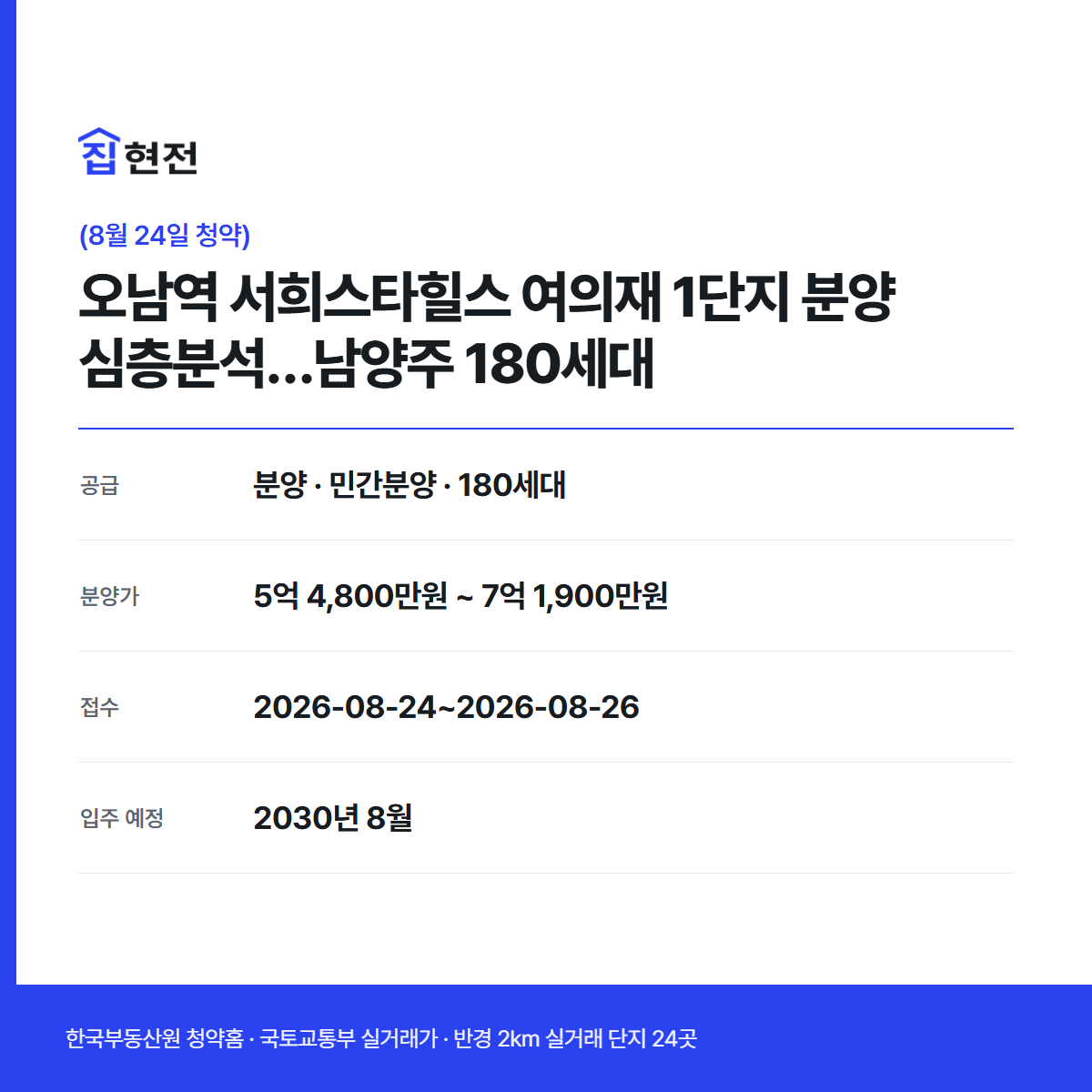 분양 · 민간분양 · 180세대 · 접수 2026-08-24~2026-08-26