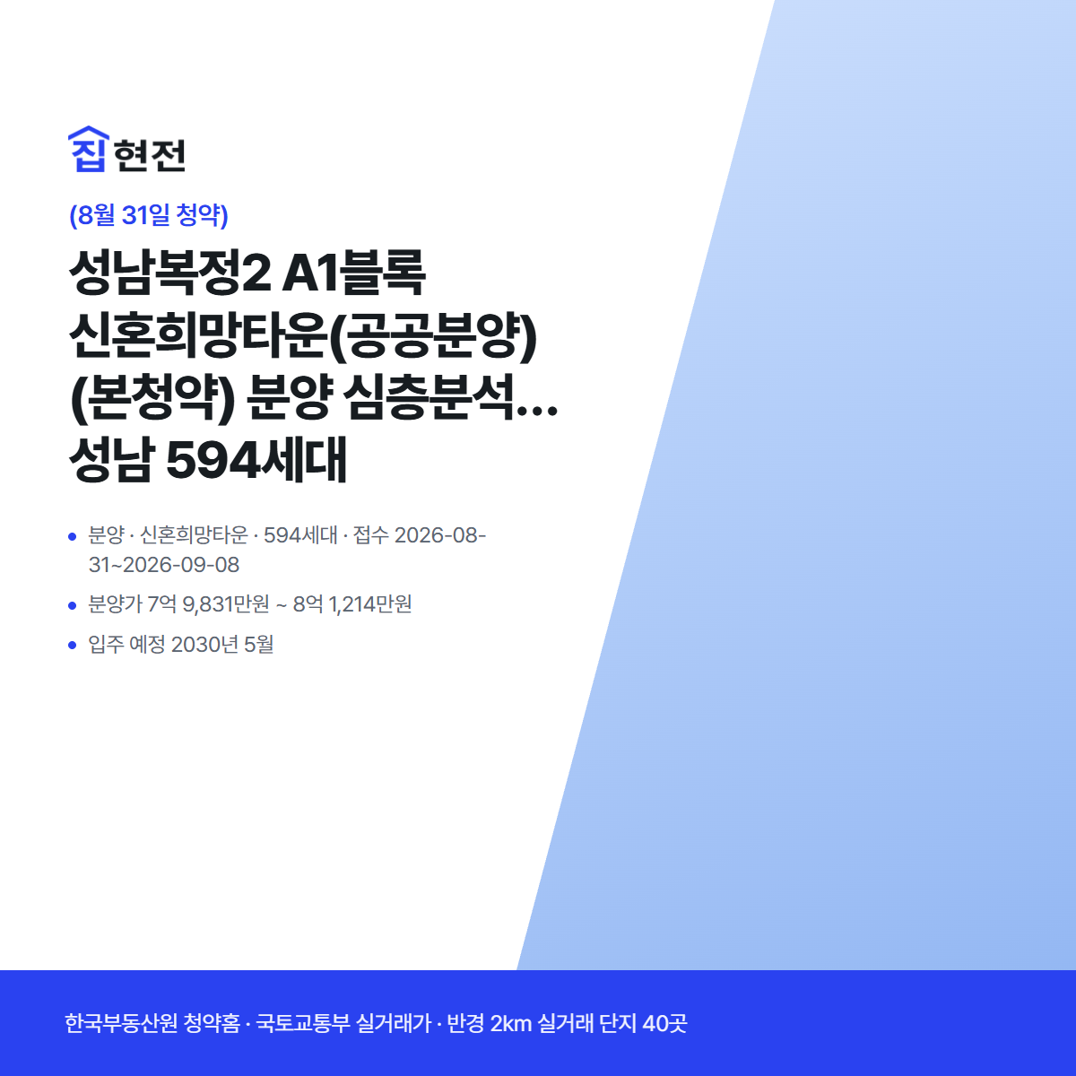 분양 · 신혼희망타운 · 594세대 · 접수 2026-08-31~2026-09-08